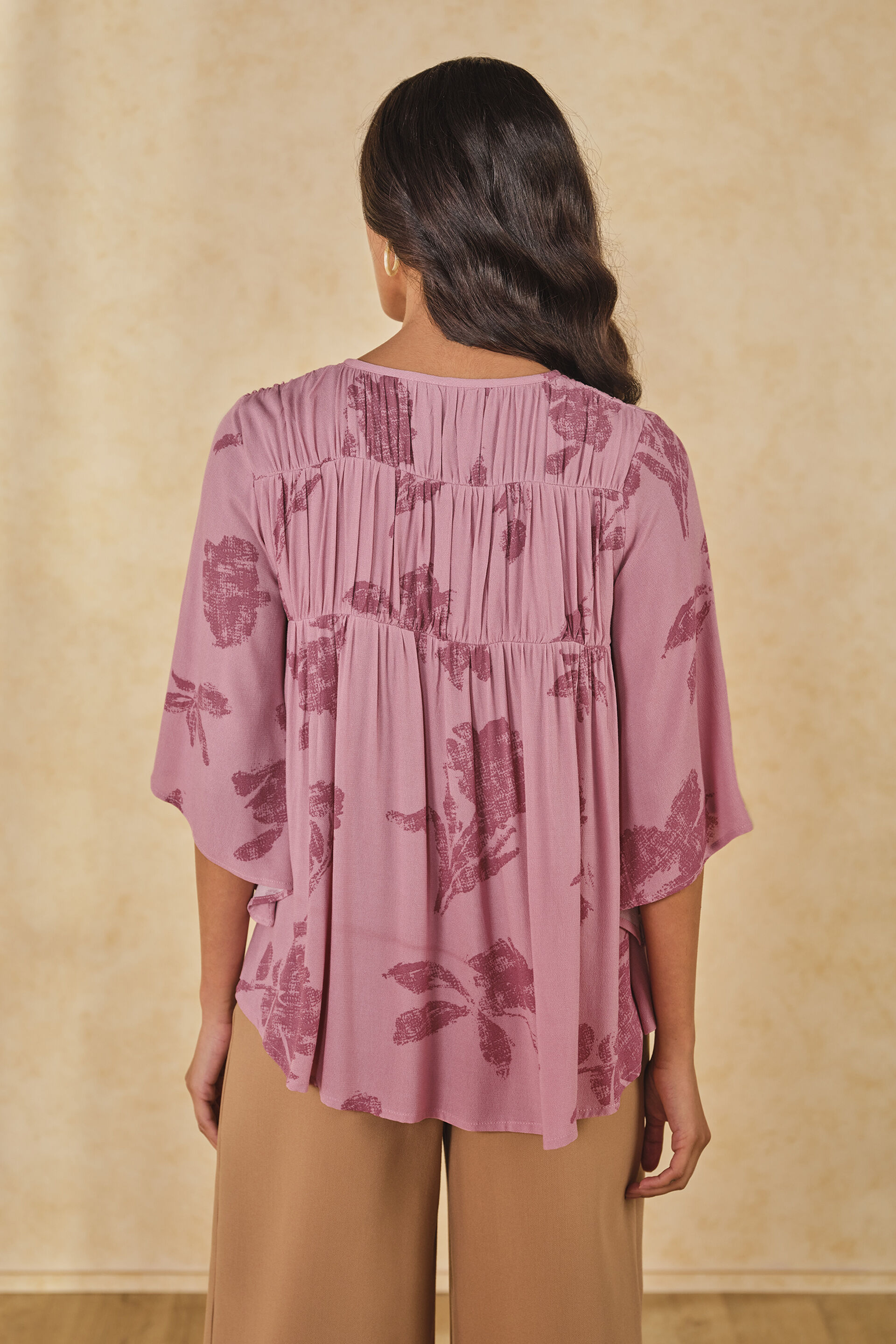 Flamingo Flounce Viscose Blouse, Pink, image 4